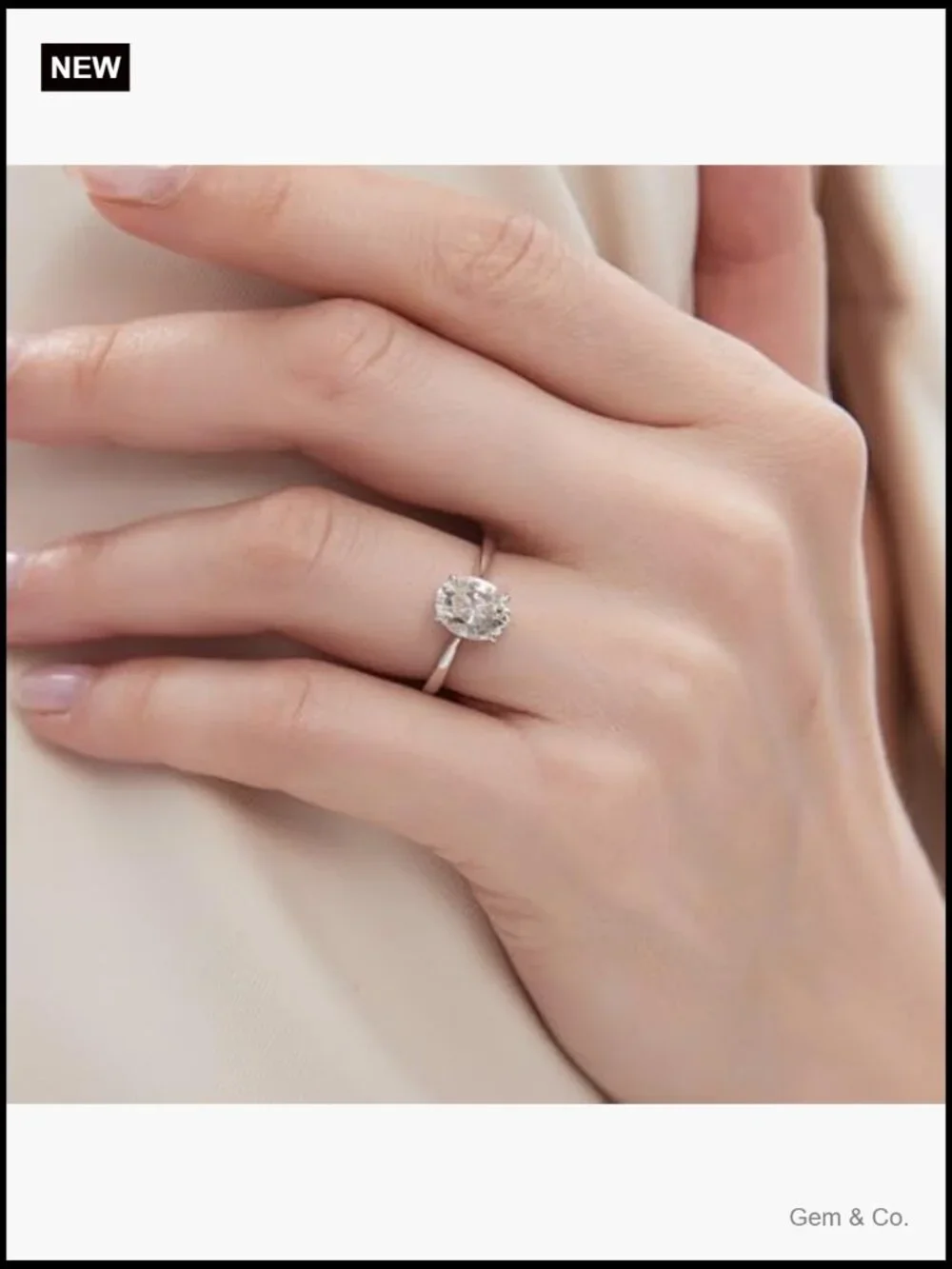 1/2/3/4 CT Round Moissanite Engagement Ring, D Color VVS1, S925 Sterling